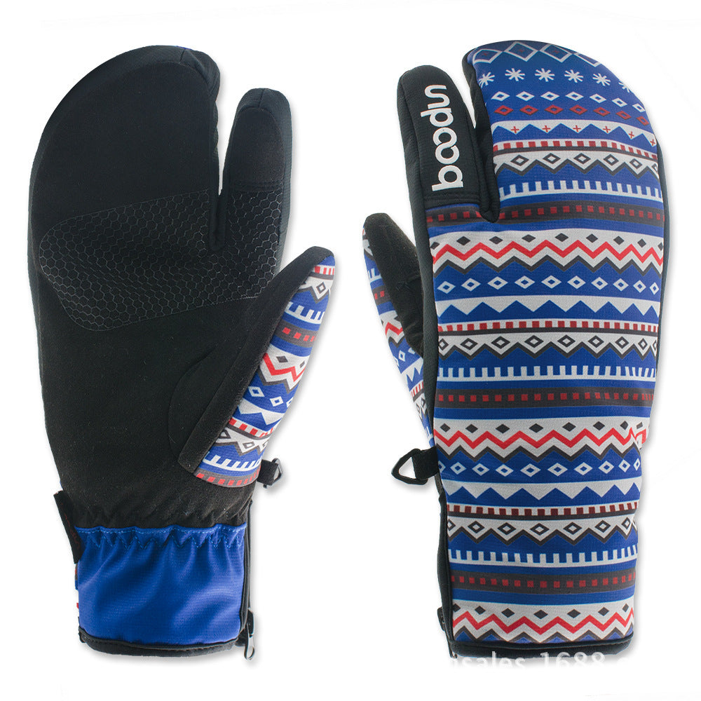 Tri-Finger Warm Ski Mittens: Enhanced Dexterity & Warmth