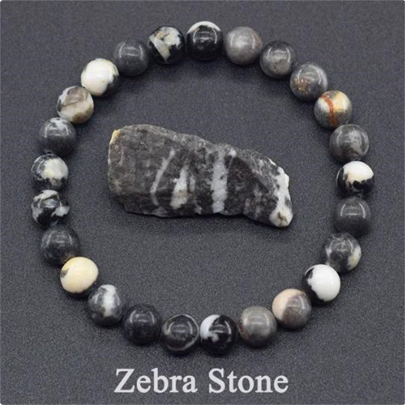 Natural Stone Elastic String Beaded Bracelet