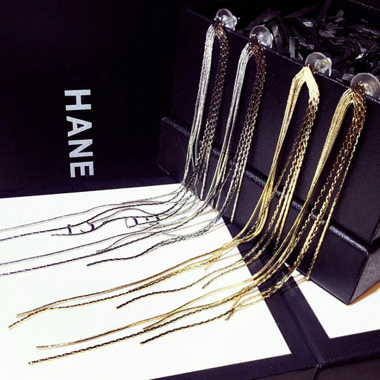 Elegance Unleashed: Gold & Silver Tassel Earrings