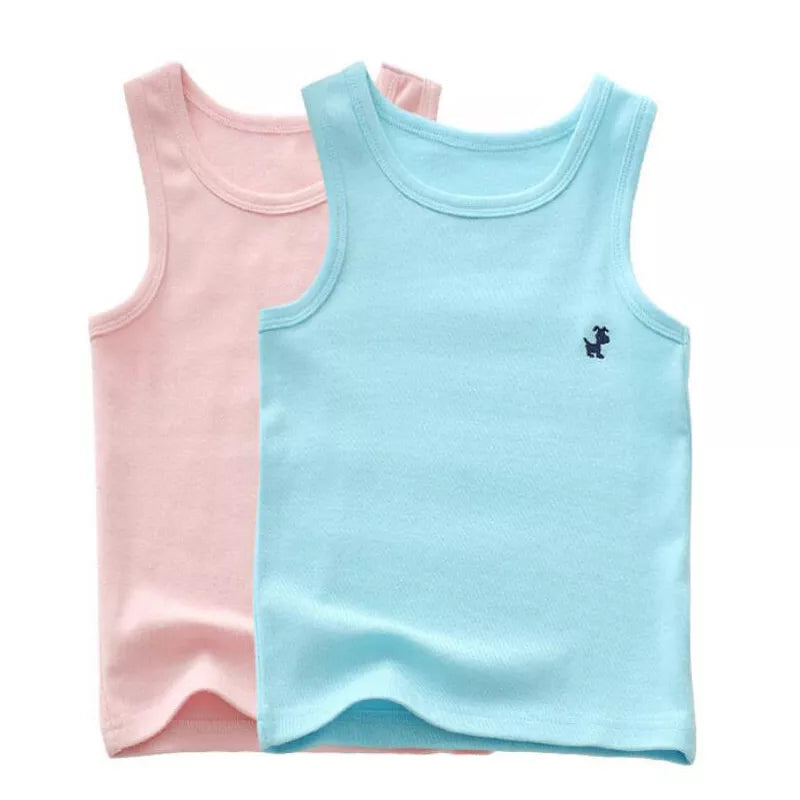 Candy Color Sleeveless Shirts