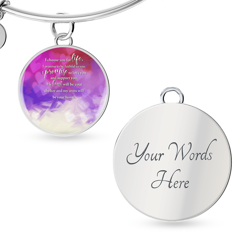 Circle Bangle with Message Card - I Choose You