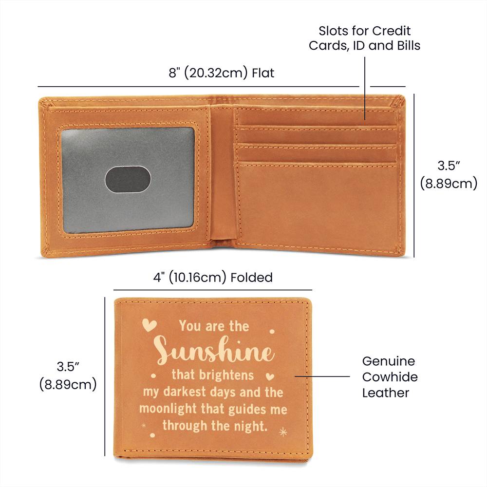 Leather Wallet - You Are The Sunshine