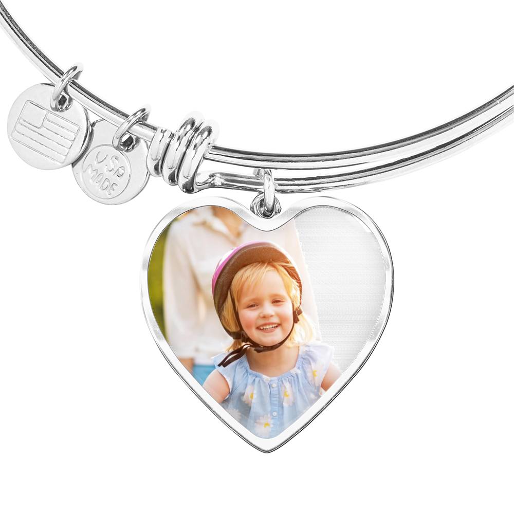 Heart Bangle - Custom Photo