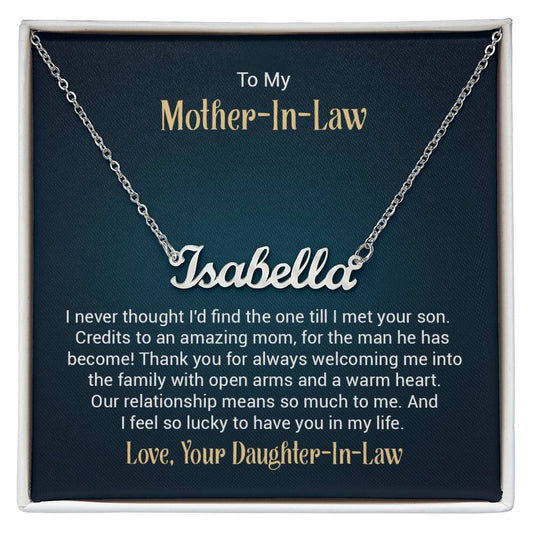 Custom Name Necklace - For Mother-in-Law