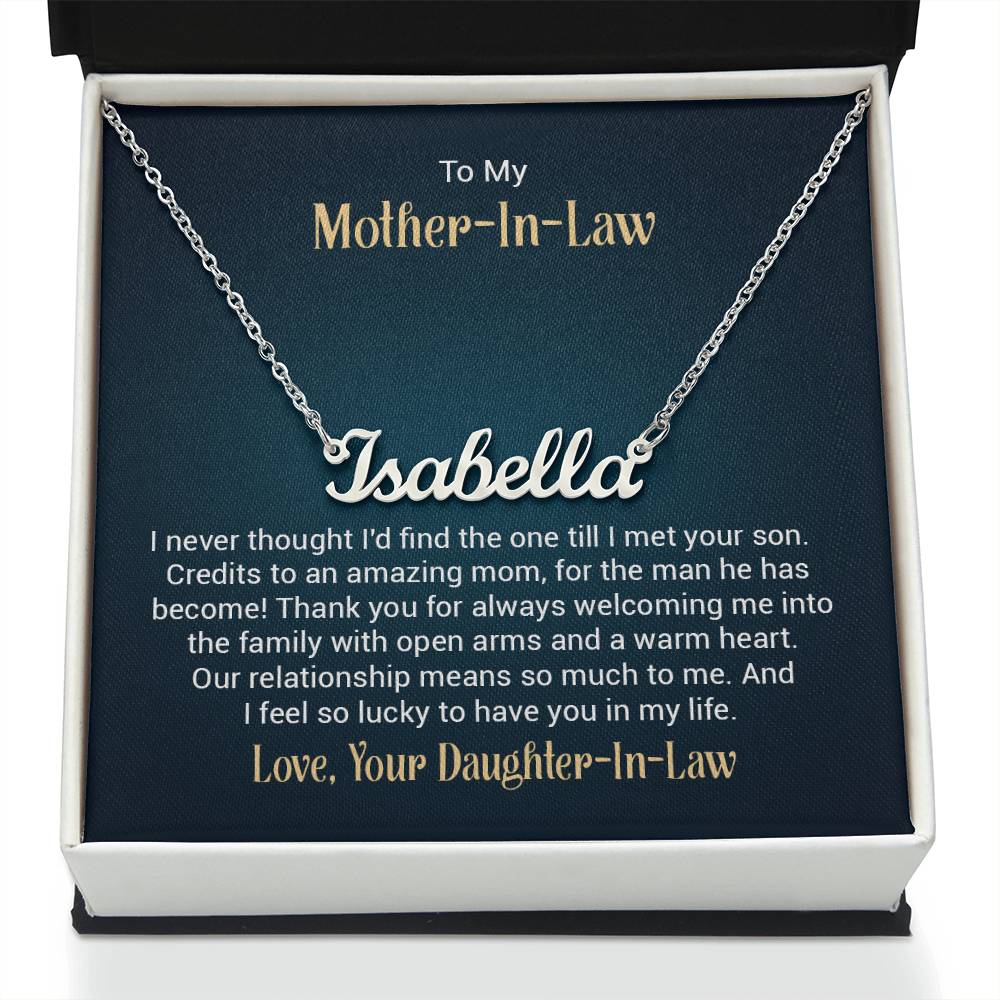 Custom Name Necklace - For Mother-in-Law