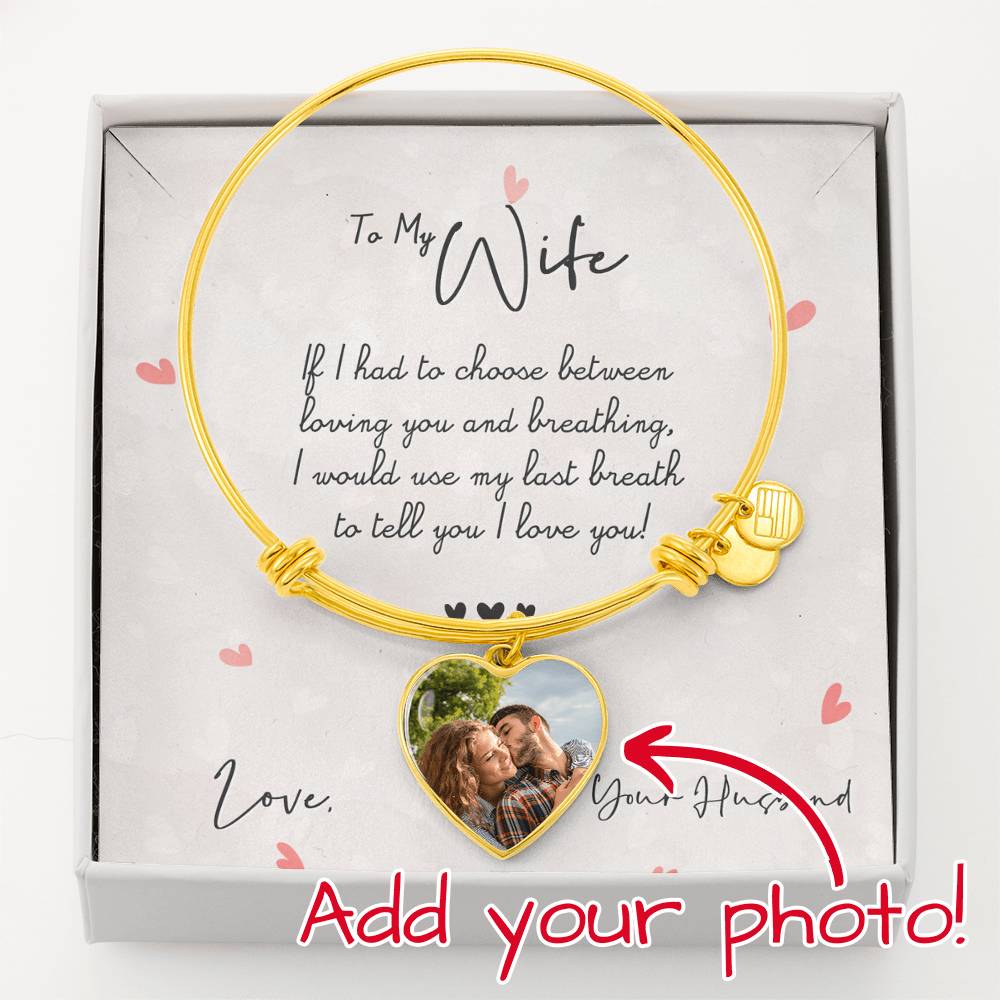 Heart Bangle with Message Card - To My Wife