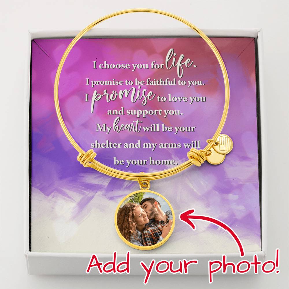 Circle Bangle with Message Card - I Choose You