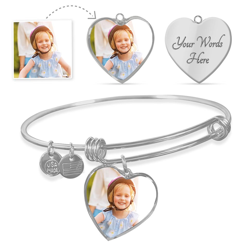 Heart Bangle - Custom Photo