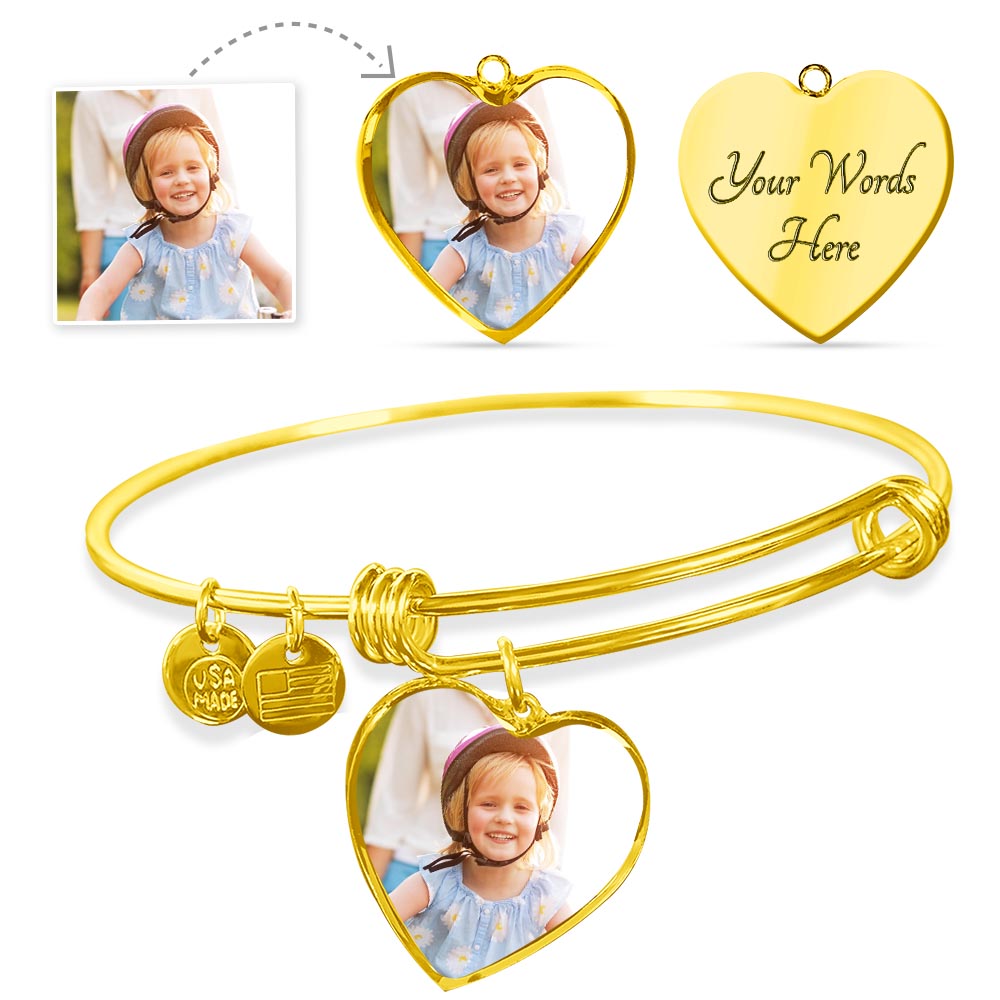 Heart Bangle - Custom Photo