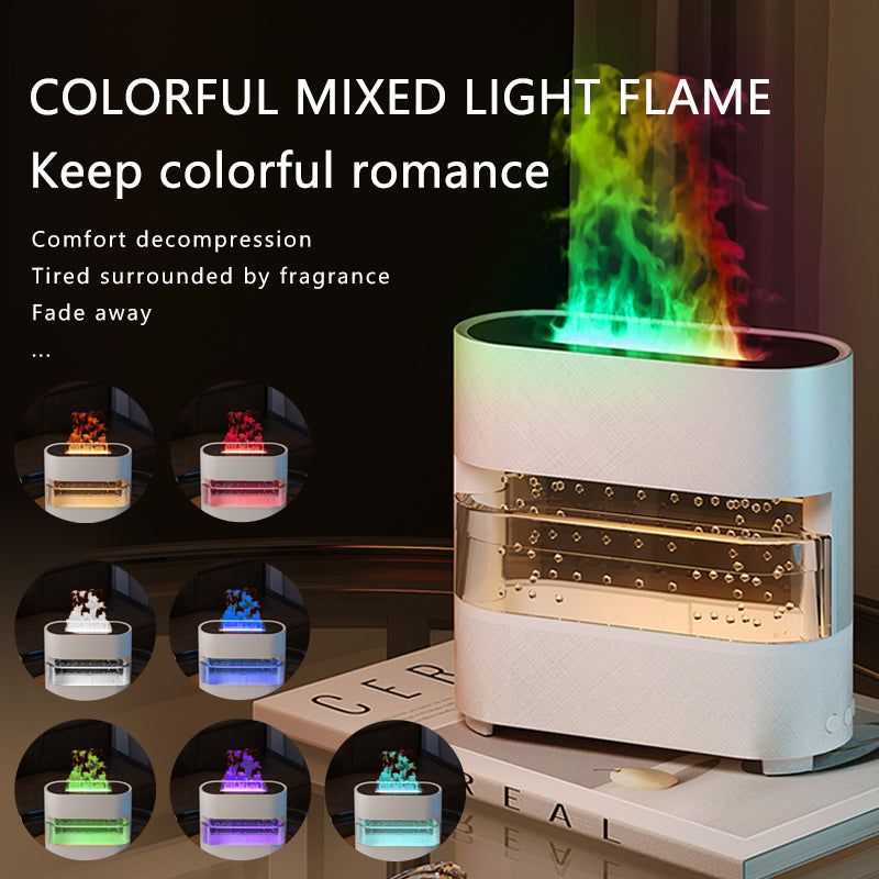 Color Flame Water Drip Humidifier and Diffuser